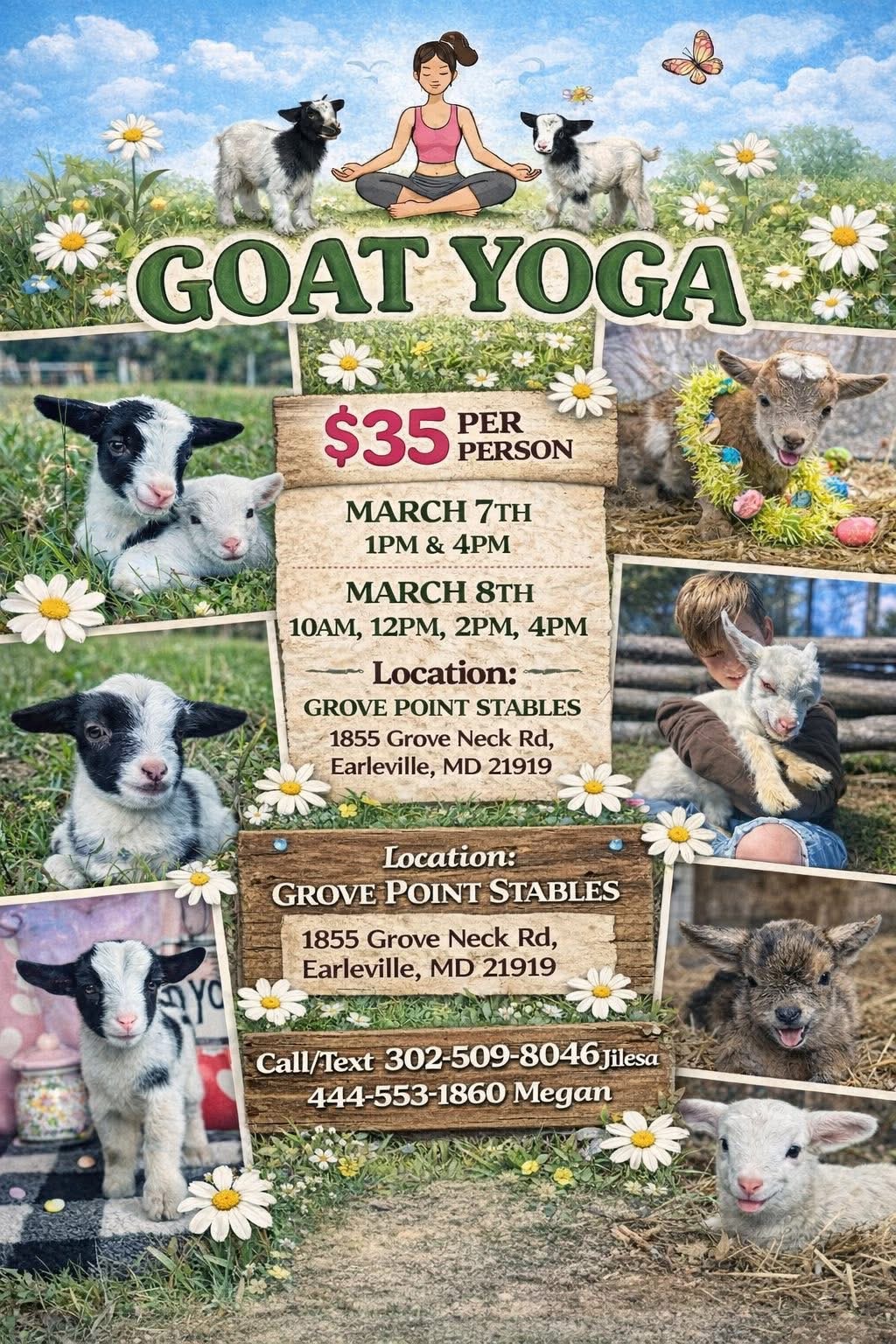 Goat Yoga at Grove Point Stables - March 7, 2026 | Cecil County Events ...